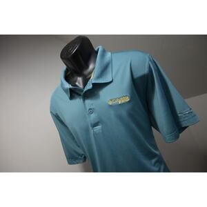 Columbia PFG Performance Blue Athletic Fishing Golf Polo Shirt Mens Size Large